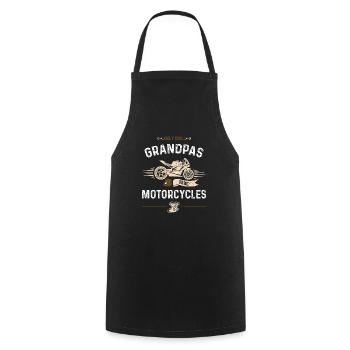 Only Cool Grandpas Ride Motorcycles - Cooking Apron - black - Front - AI Model Male 185 dark (185cm)