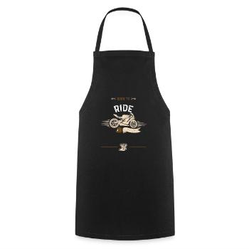 Born To Ride - Motorcycle - Cooking Apron - black - Front - AI Model Male 185 dark (185cm)