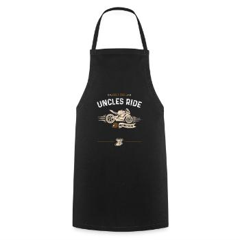 Only Cool Uncles Ride Motorcycles - Cooking Apron - black - Front - AI Model Male 185 dark (185cm)