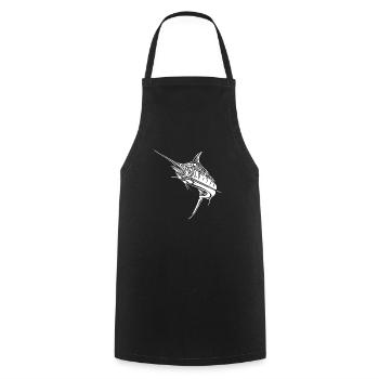 Élégant espadon prédateur de poisson osseux - Tablier de cuisine - noir - Devant - AI Model Male 185 dark (185cm)