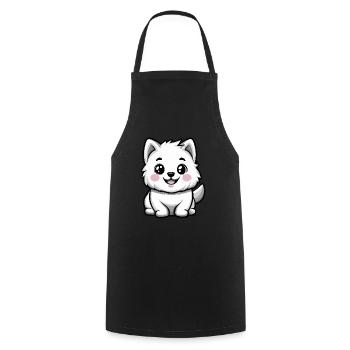 Chien Samoyède Mignon - Tablier de cuisine - noir - Devant - AI Model Male 185 dark (185cm)