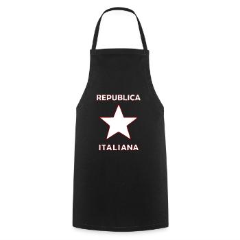 Der Stern aus Italien - Kochschürze - Schwarz - Vorne - AI Model Male 185 dark (185cm)