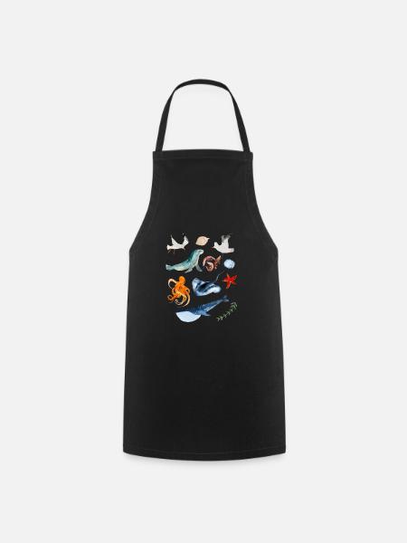 Souvenir et idée cadeau mer et sous-marin - Tablier de cuisine - noir