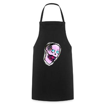 Calavera Skull Art - Cooking Apron - black - Front - AI Model Male 185 dark (185cm)