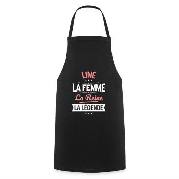 Line - La Femme - La Reine - La Légende - Tablier de cuisine - noir - Devant - AI Model Male 185 dark (185cm)
