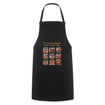 Ancient Mayan Glyphs - Cooking Apron - black - Front - AI Model Male 185 dark (185cm)