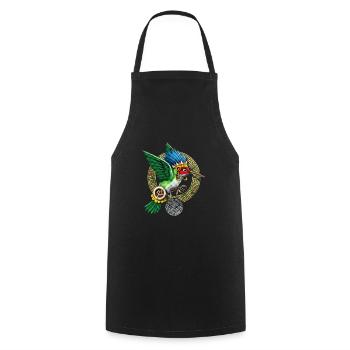 Aztekischer Kolibri - Kochschürze - Schwarz - Vorne - AI Model Male 185 dark (185cm)