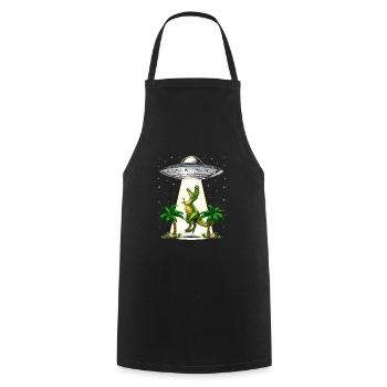 T-Rex Dinosaur Alien Abduction - Cooking Apron - black - Front - AI Model Male 185 dark (185cm)