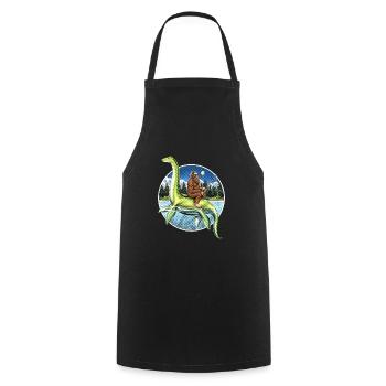 Bigfoot Loch Ness Monster Fishing - Tablier de cuisine - noir - Devant - AI Model Male 185 dark (185cm)