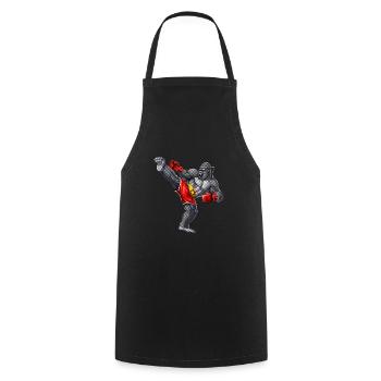 Gorilla Muay Thai Fighter - Tablier de cuisine - noir - Devant - AI Model Male 185 dark (185cm)