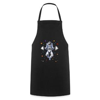 Astronauten-Fitness-Kniebeugen - Kochschürze - Schwarz - Vorne - AI Model Male 185 dark (185cm)