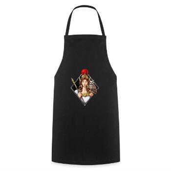 Athena Greek Goddess - Cooking Apron - black - Front - AI Model Male 185 dark (185cm)