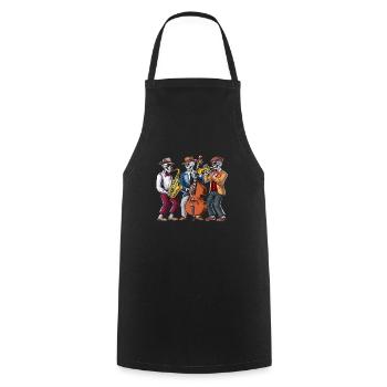 Musiciens de jazz squelettes - Tablier de cuisine - noir - Devant - AI Model Male 185 dark (185cm)