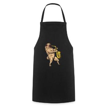 Pug Saxophone Player - Cooking Apron - black - Front - AI Model Male 185 dark (185cm)