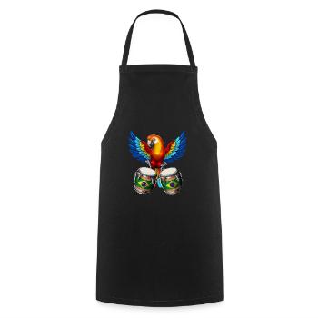 Brazilian Parrot - Cooking Apron - black - Front - AI Model Male 185 dark (185cm)