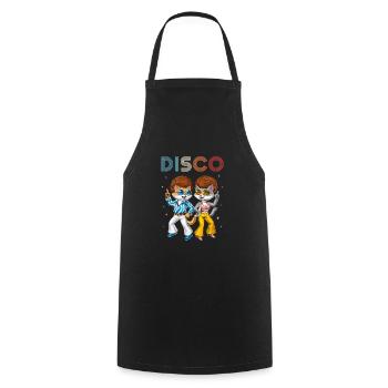 Disco-Katzen - Kochschürze - Schwarz - Vorne - AI Model Male 185 dark (185cm)