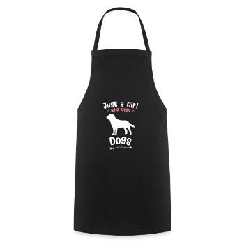 Juste une fille qui aime les chiens - Tablier de cuisine - noir - Devant - AI Model Male 185 dark (185cm)