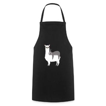 Faultier schläft auf Alpaka Lama Geschenk - Kochschürze - Schwarz - Vorne - AI Model Male 185 dark (185cm)