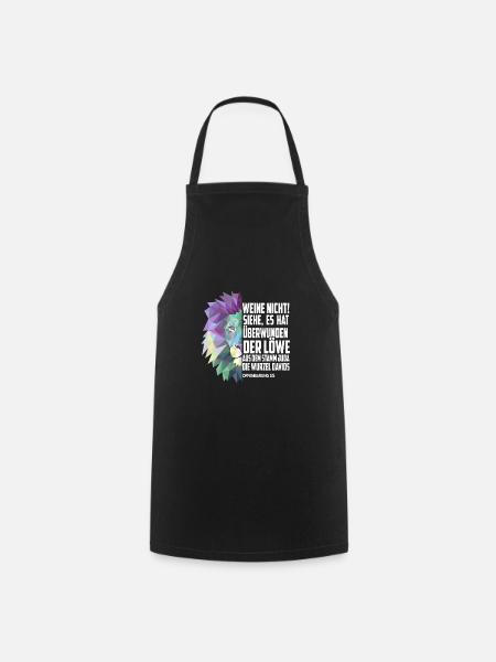 Jesus Löwe Bibel Christen T-Shirt Geschenk Psalm - Kochschürze - Schwarz
