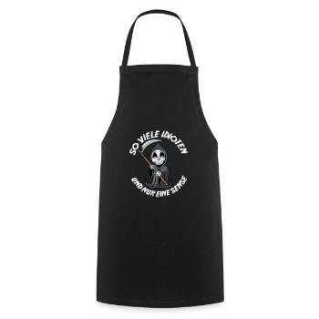 Sense Idioten Sensenmann Spruch lustig Humor - Kochschürze - Schwarz - Vorne - AI Model Male 185 dark (185cm)