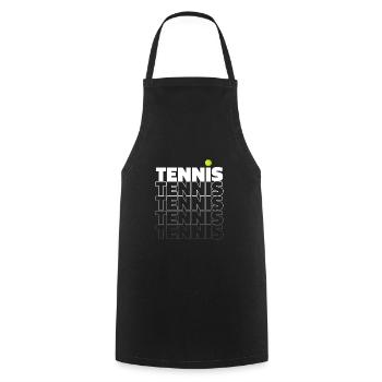 Tennis- Geschenkidee für Tennisfan - Kochschürze - Schwarz - Vorne - AI Model Male 185 dark (185cm)