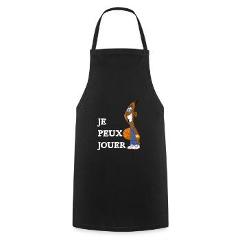 je peux jouer - cadeau fan de basketball - Tablier de cuisine - noir - Devant - AI Model Male 185 dark (185cm)