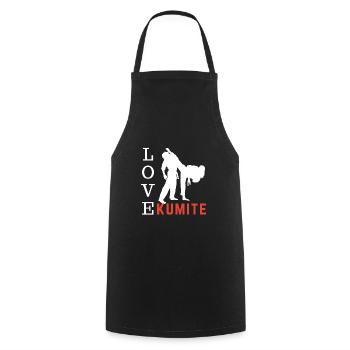 kumite love - karate gift idea - Cooking Apron - black - Front - AI Model Male 185 dark (185cm)