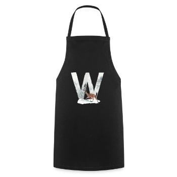 W – caractère décoratif – hiver - Tablier de cuisine - noir - Devant - AI Model Male 185 dark (185cm)