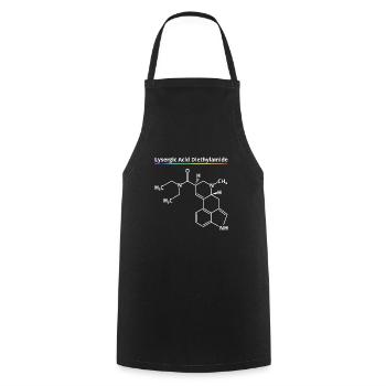 LSD Molecule Bicycle Day Acid Chemistry Drugs Drug - Cooking Apron - black - Front - AI Model Male 185 dark (185cm)