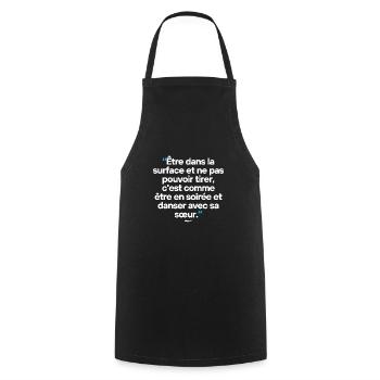 Citation célèbre footballeur - Tablier de cuisine - noir - Devant - AI Model Male 185 dark (185cm)