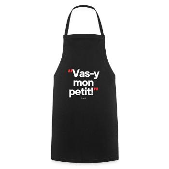 Citation célèbre footballeur / commentateur - Tablier de cuisine - noir - Devant - AI Model Male 185 dark (185cm)