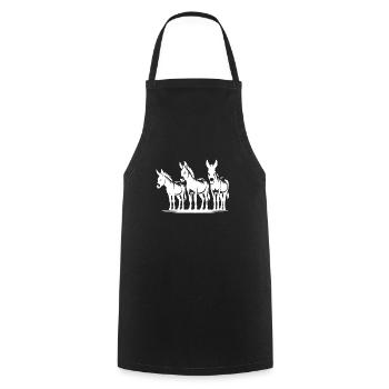 Donkey Friends Group Portrait - Cooking Apron - black - Front - AI Model Male 185 dark (185cm)