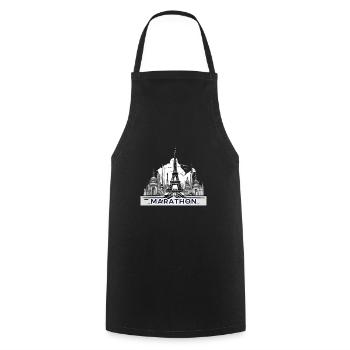 Parisienne Marathon Course - Cooking Apron - black - Front - AI Model Male 185 dark (185cm)
