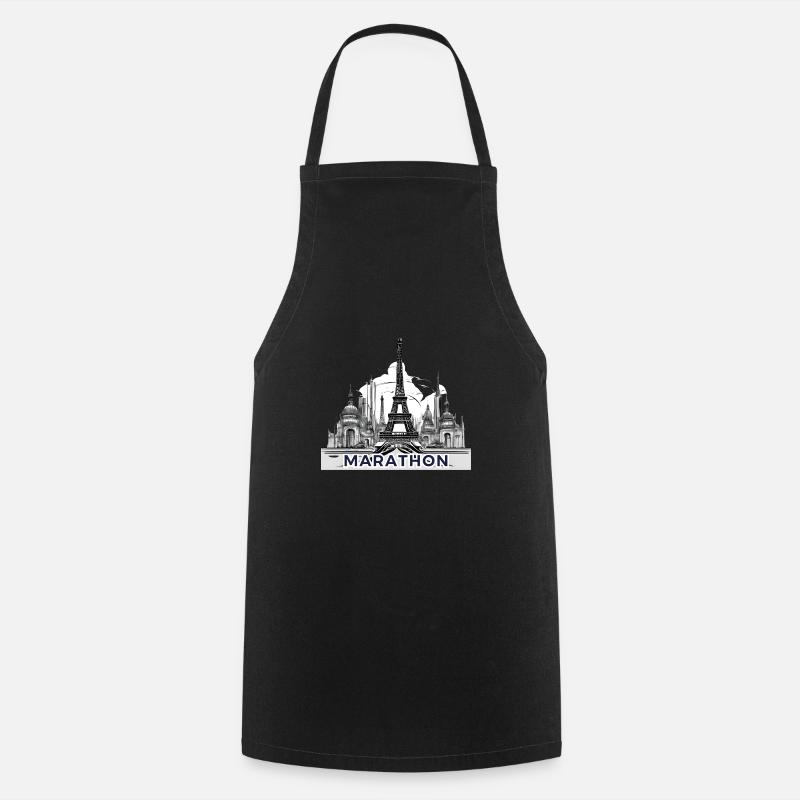Parisienne Marathon Course - Cooking Apron - black