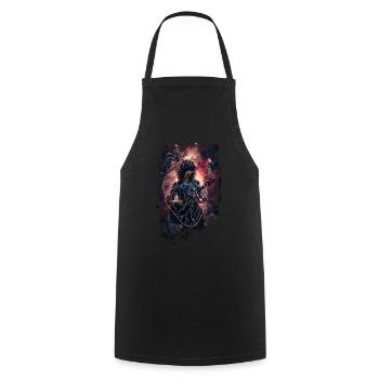 I ♡ Music 2 - Cooking Apron - black - Front - AI Model Male 185 dark (185cm)