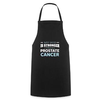 My God Is Stronger Than Prostate Cancer - Cooking Apron - black - Front - AI Model Male 185 dark (185cm)