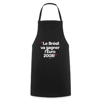 Citation célèbre footballeur - Tablier de cuisine - noir - Devant - AI Model Male 185 dark (185cm)