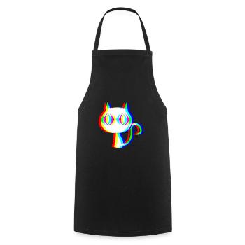 EDM Cat Rave style Glitch - Tablier de cuisine - noir - Devant - AI Model Male 185 dark (185cm)