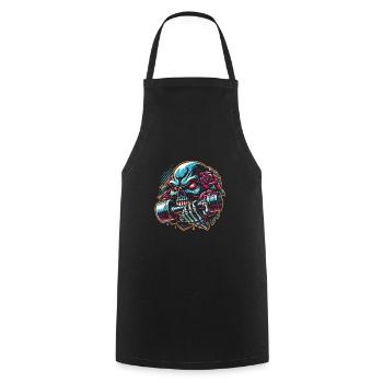Crâne avec Pentagramme Entraînement Haltère Musculation - Tablier de cuisine - noir - Devant - AI Model Male 185 dark (185cm)