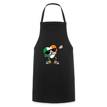 Ireland Flag Dabbing Heart Irish Flag Dublin - Cooking Apron - black - Front - AI Model Male 185 dark (185cm)