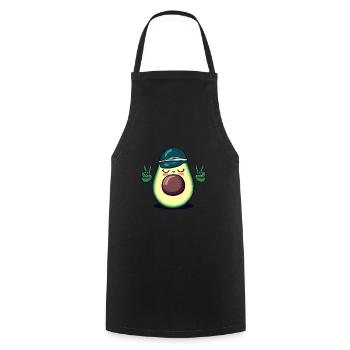Hippie Avocado with Baseball Cap - Cooking Apron - black - Front - AI Model Male 185 dark (185cm)