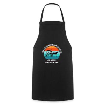 Coachman Carriage Horse-drawn carriage Coffee - Cooking Apron - black - Front - AI Model Male 185 dark (185cm)