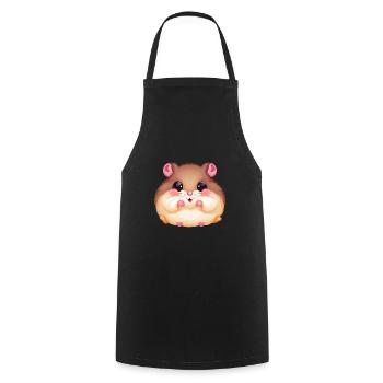 Cute hamster with full cheeks - - Cooking Apron - black - Front - AI Model Male 185 dark (185cm)