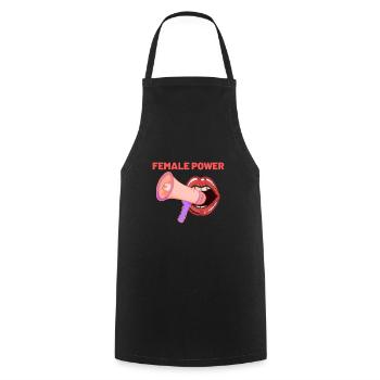 Female Power Feminism Gift Idea Girl Lips Equal - Cooking Apron - black - Front - AI Model Male 185 dark (185cm)