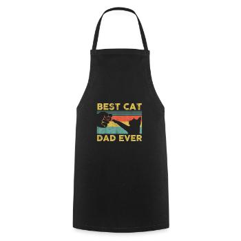 Chat Cat Dad Retro Faust - Tablier de cuisine - noir - Devant - AI Model Male 185 dark (185cm)