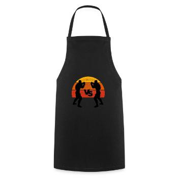Vintage Boxing - Boxer Geschenkidee - Kochschürze - Schwarz - Vorne - AI Model Male 185 dark (185cm)