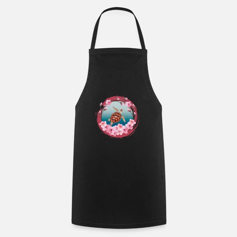 Turtle_Cherry-Fleur - Tablier de cuisine - noir