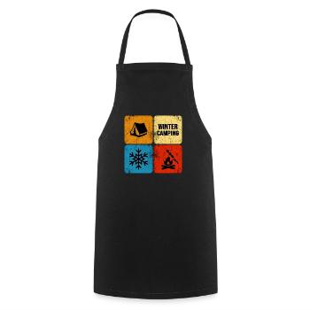 camping d’hiver camping d’hiver bivouac de neige - Tablier de cuisine - noir - Devant - AI Model Male 185 dark (185cm)
