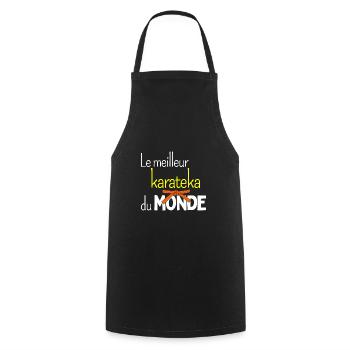 Le meilleur karateka - Tablier de cuisine - noir - Devant - AI Model Male 185 dark (185cm)