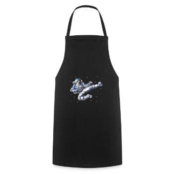 Karaté astronaute - Tablier de cuisine - noir - Devant - AI Model Male 185 dark (185cm)